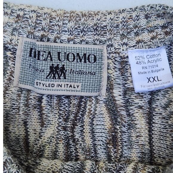 Idea Uomo Sweater Men's XXL Gray 3D Textured Crew Neck Cosby Style VTG 90s *Hole - Picture 6 of 7
